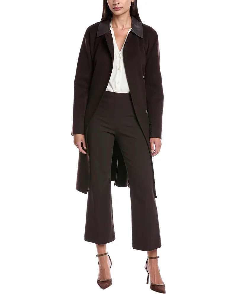 Theory Wool & Cashmere-Blend Oaklane Coat Brown