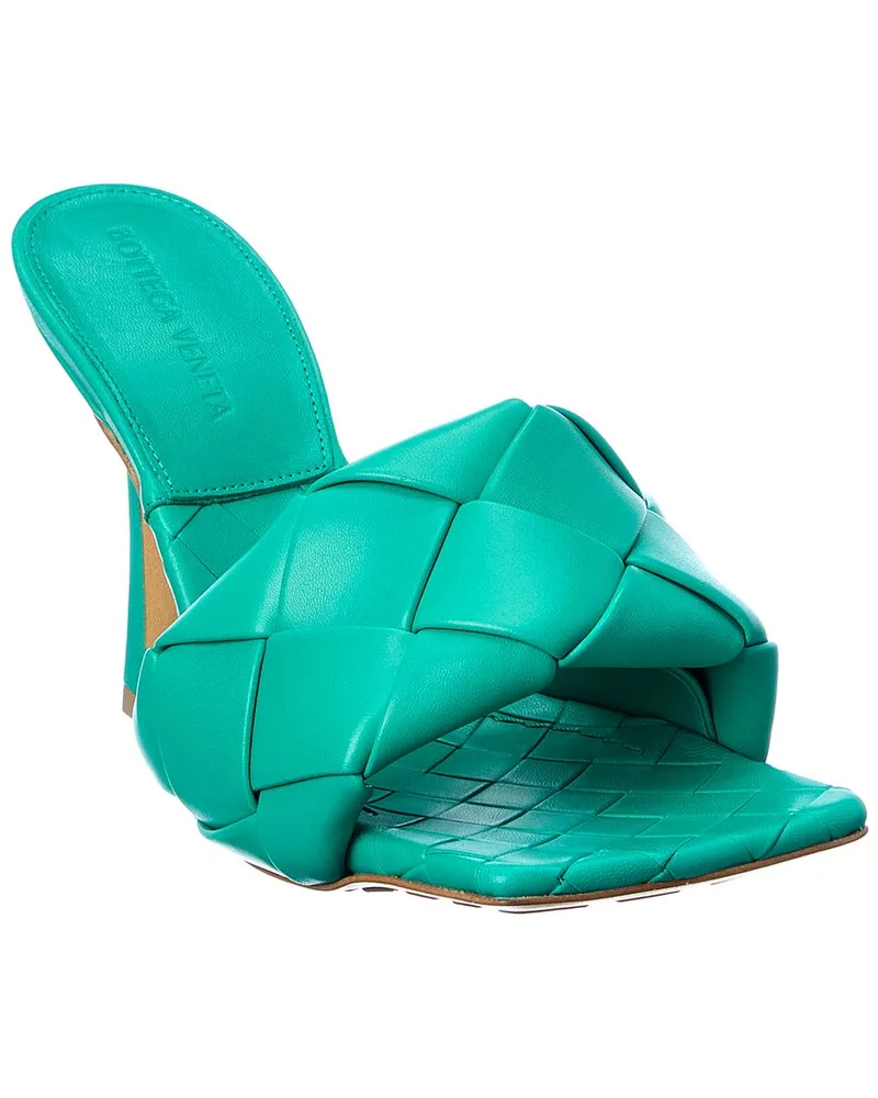 Bottega Veneta The Lido Intrecciato Leather Sandal Blue