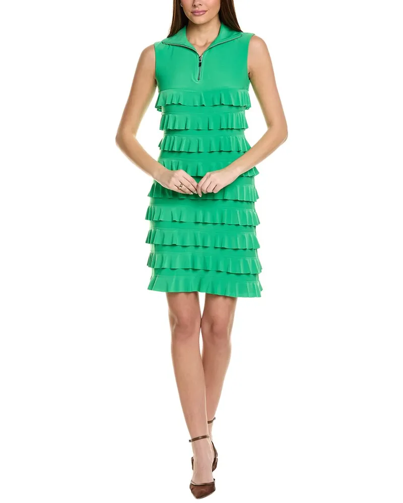 Joseph Ribkoff Tiered Ruffle Dress Green