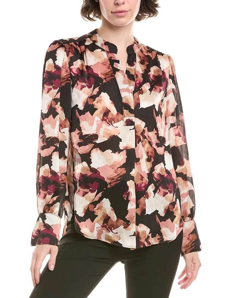 Anne Klein Pleat Front Blouse Pink
