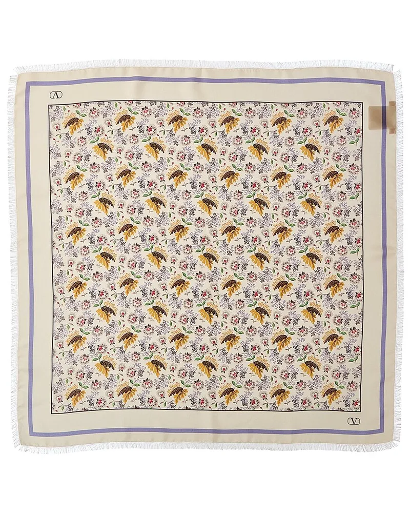 Valentino Garavani Papier Floral Silk Scarf Nocolor