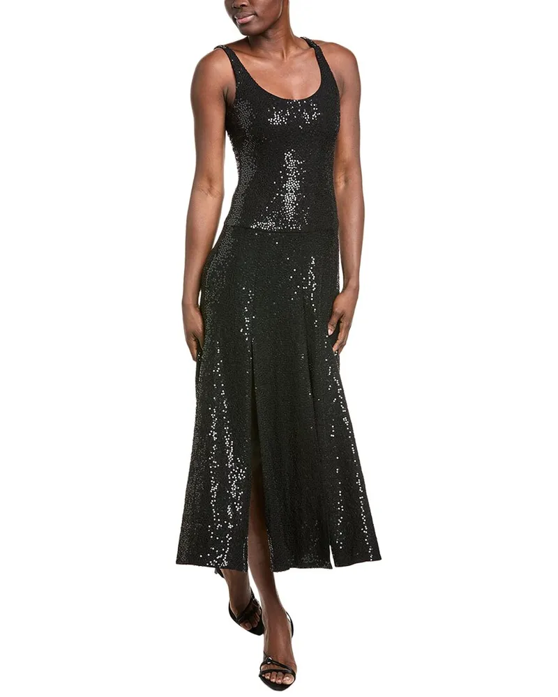 Michael Kors Collection Sequin Midi Tank Dress Black