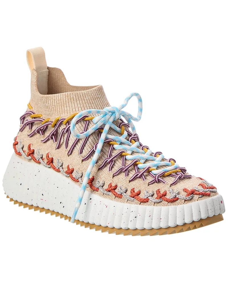 Chloé Nama Sock Sneaker Beige