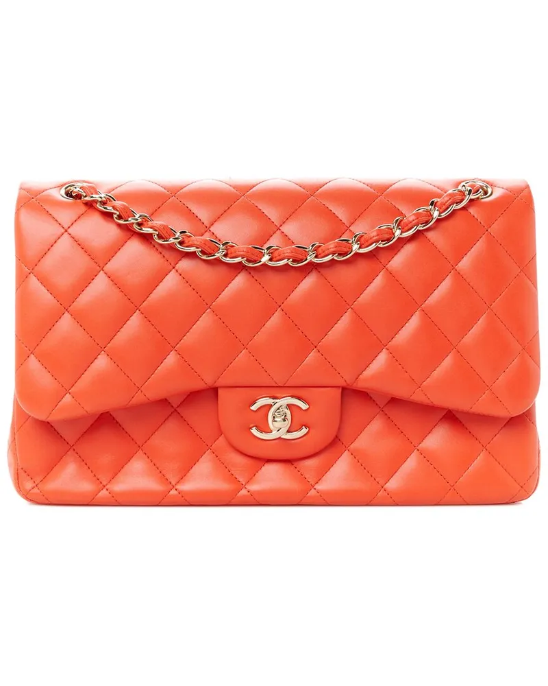 Chanel Cherry Lambskin Quilted Leather Jumbo Double Flap (Authentic Pre-Loved Nocolor