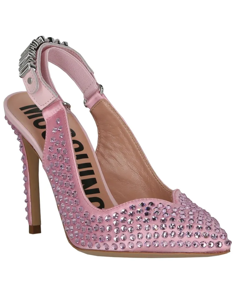 Moschino Silk & Leather Pump Pink