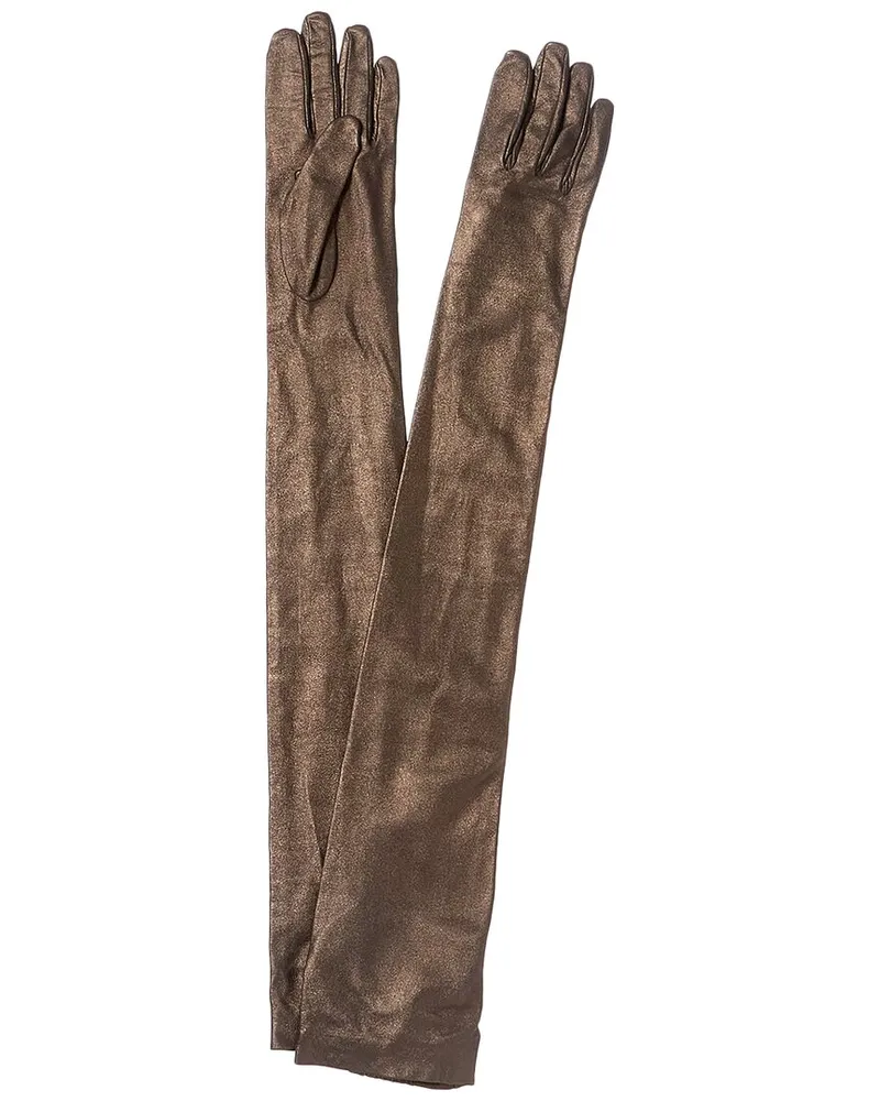Brunello Cucinelli Leather Gloves Gold