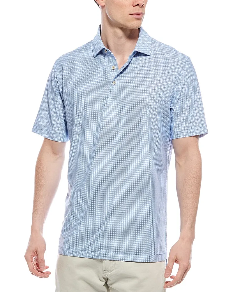 Peter Millar Galiza Performance Mesh Polo Shirt Blue