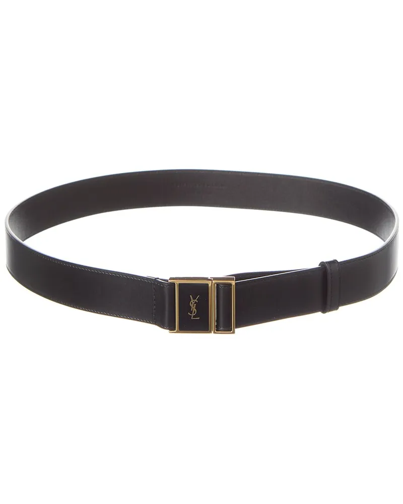 Saint Laurent Leather Belt Black
