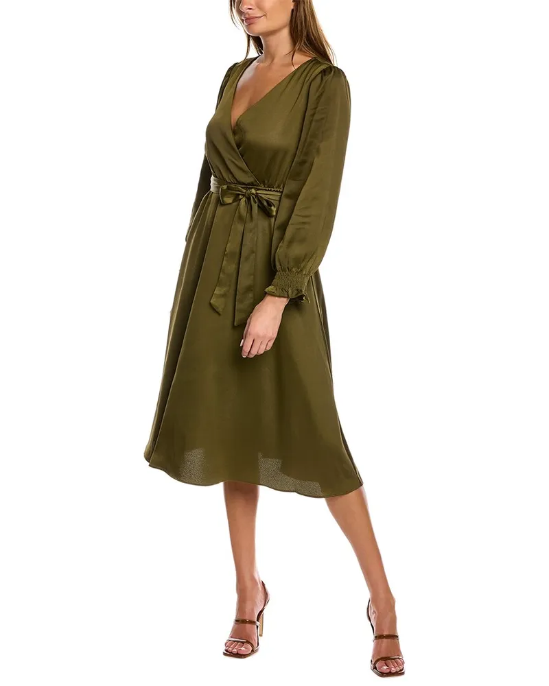 taylor Surplice Midi Dress Green