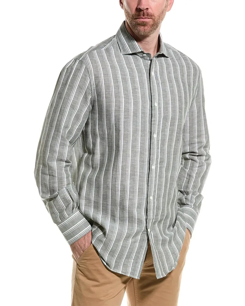 Brunello Cucinelli Basic Fit Linen-Blend Shirt Nocolor