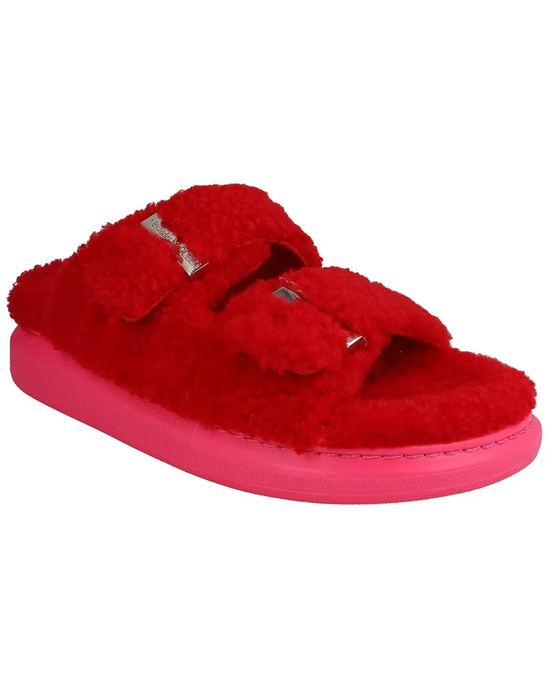 Alexander McQueen Shearling Sandal Pink
