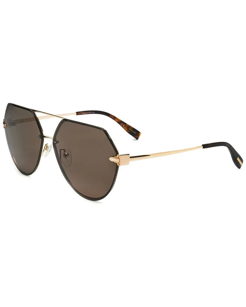 Trussardi Unisex STR454FL 004AS 63mm Sunglasses Gold