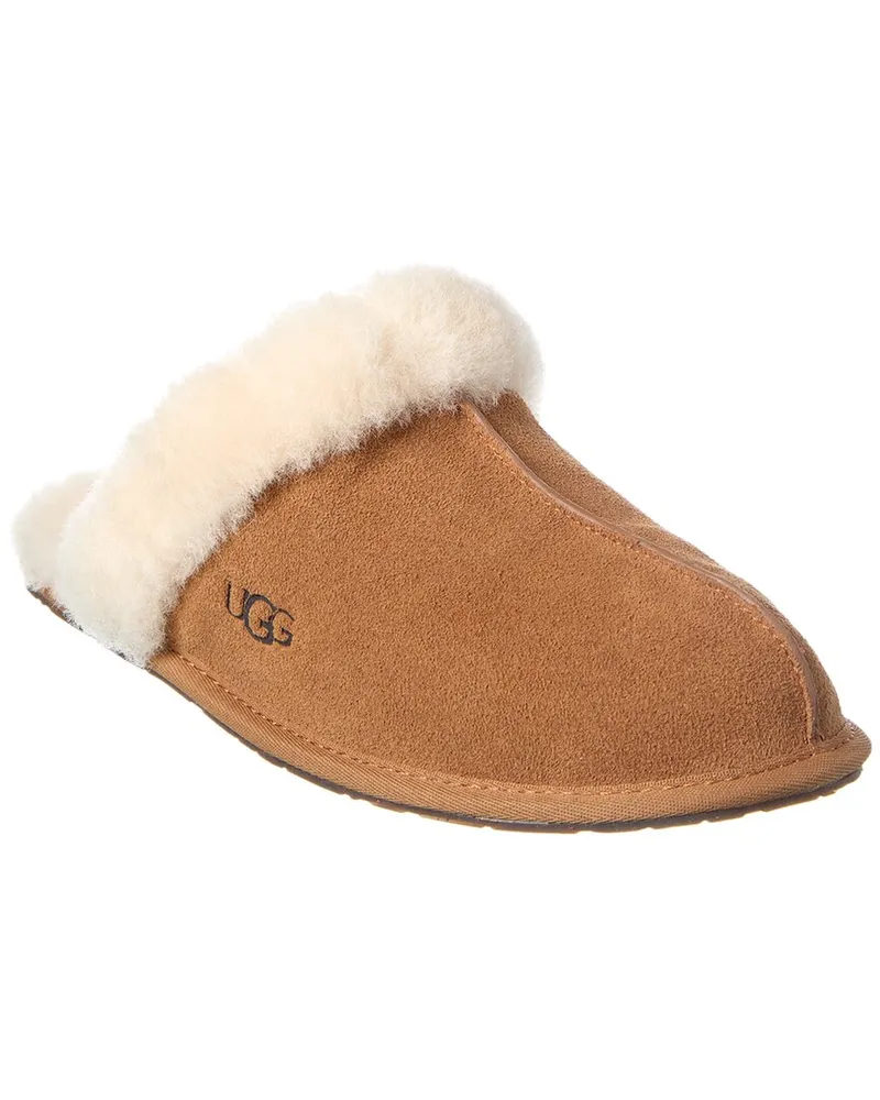 UGG Scuffette II Suede & Shearling Slipper Brown
