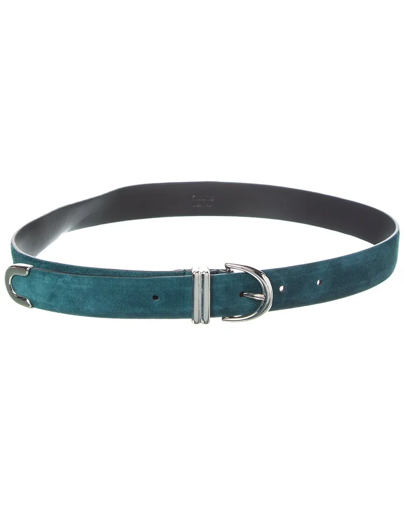 KHAITE Suede Belt Blue