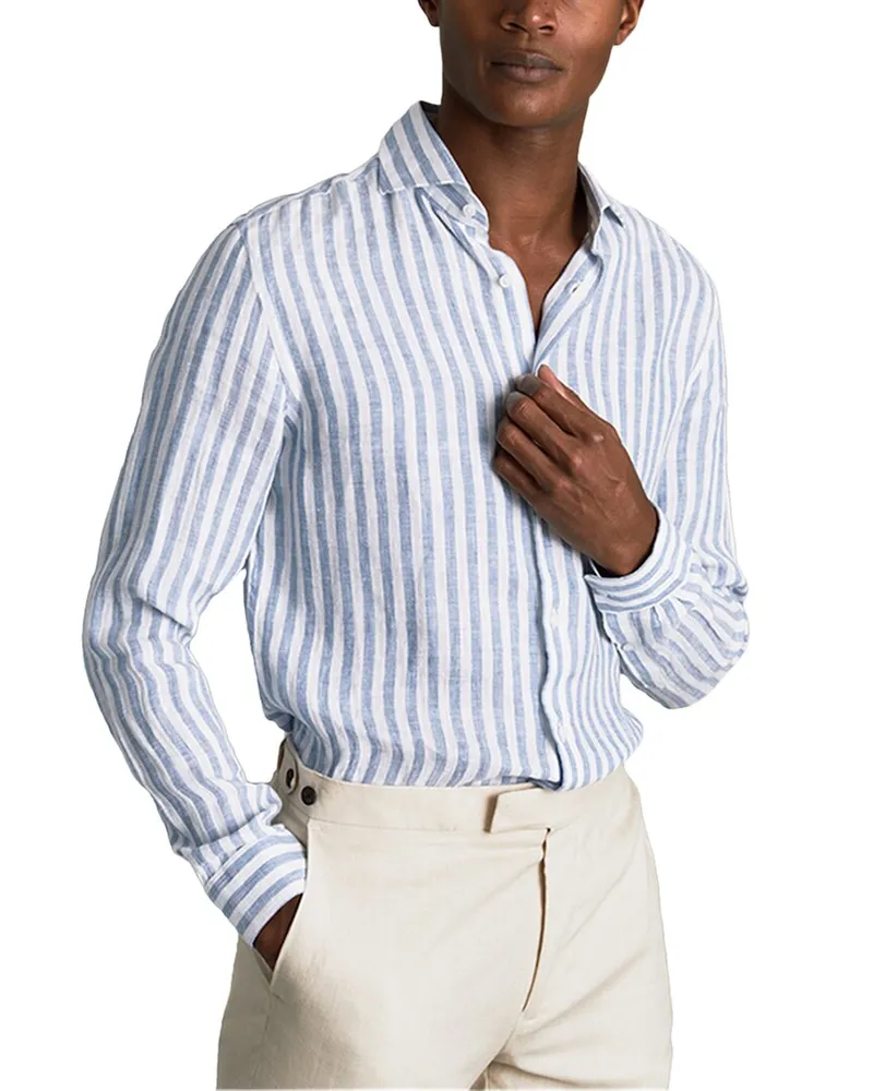 Reiss Ruban Linen Shirt Top Nocolor