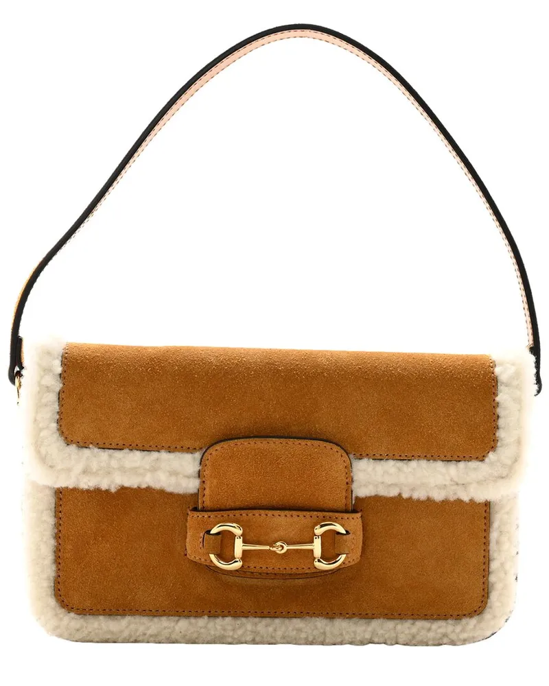 Gucci Honey Milk Beige Suede Horsebit Mini 1955 Shoulder Bag (Authentic Pre-  Loved Nocolor