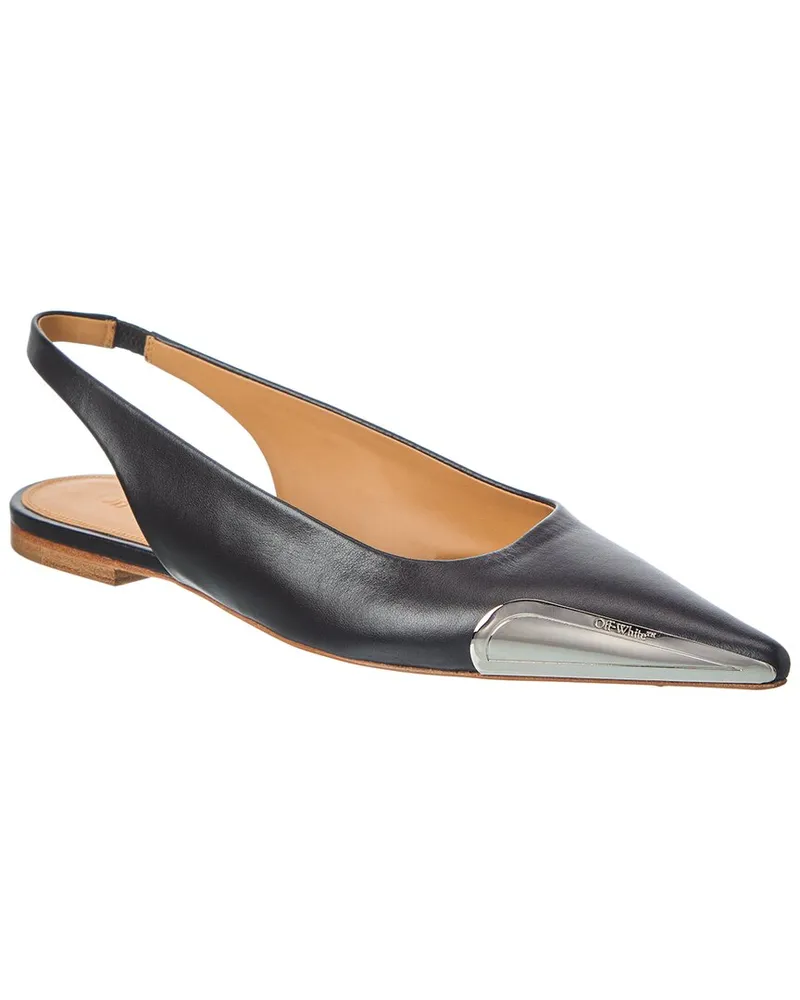OFF-WHITE Off-White™ Frame Leather Slingback Flat Black