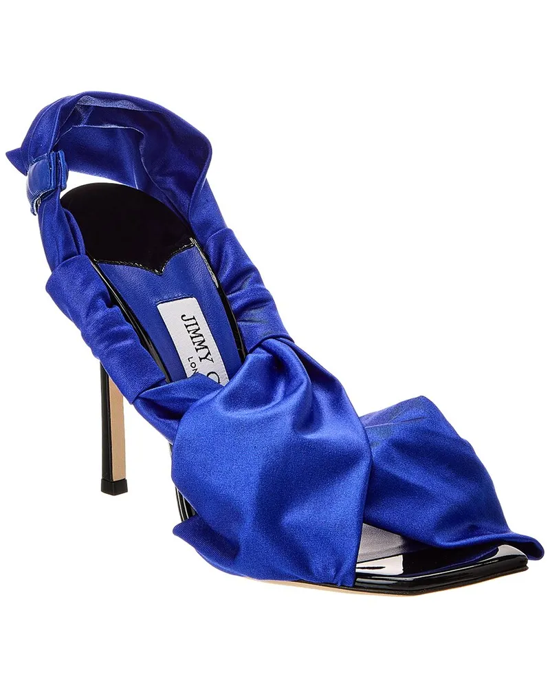 Jimmy Choo Neoma 110 Jersey & Patent Sandal Blue
