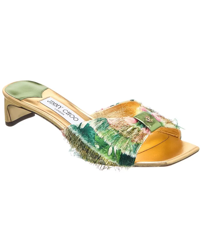 Jimmy Choo Annika 35 Leather Mule Green
