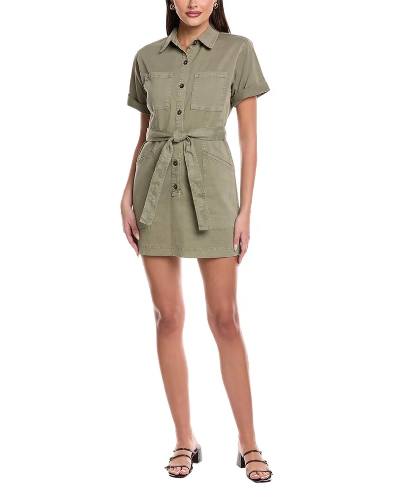 Graham & Spencer Tie Waist Utility Shirtdress Green