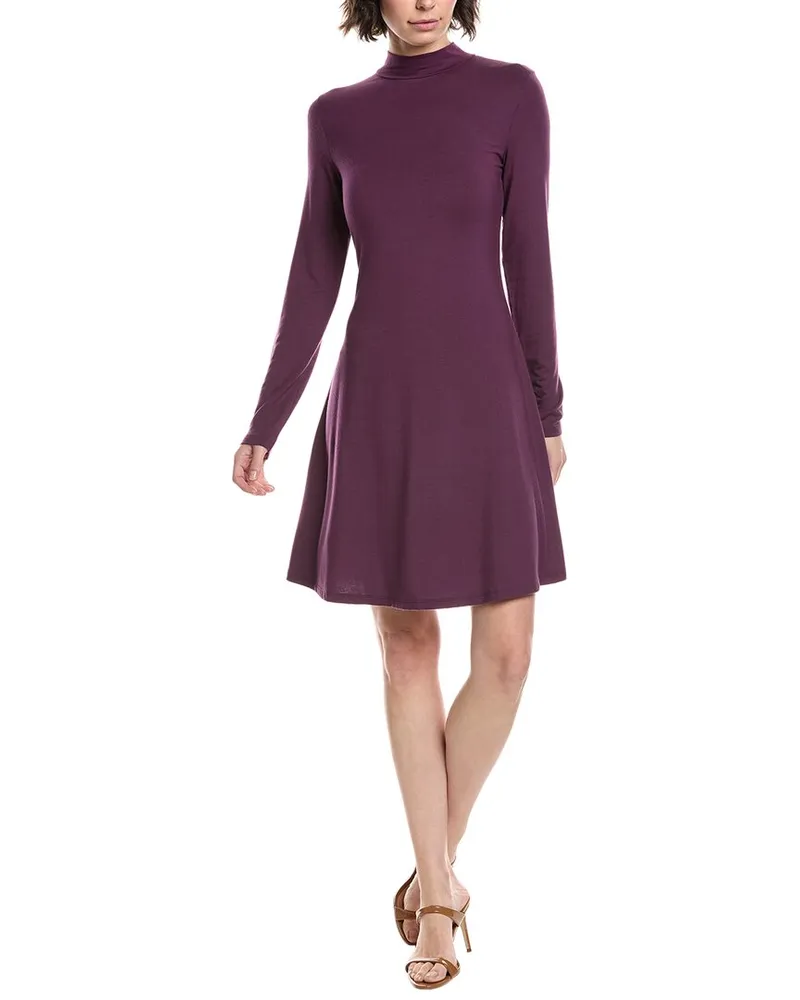 Vince Mock T-Shirt Dress Purple
