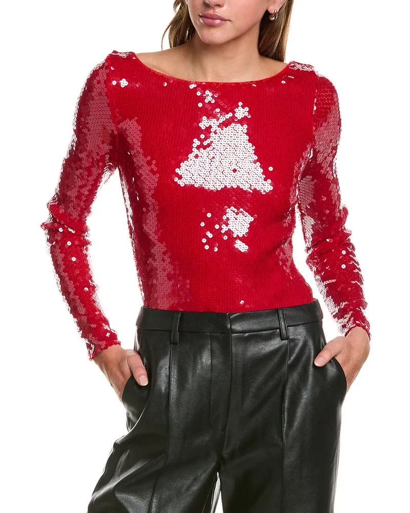 Bardot Brenna Sequin Bodysuit Red