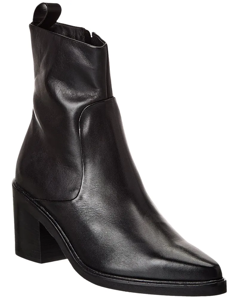 Reiss Sienna Leather Western Boot Black