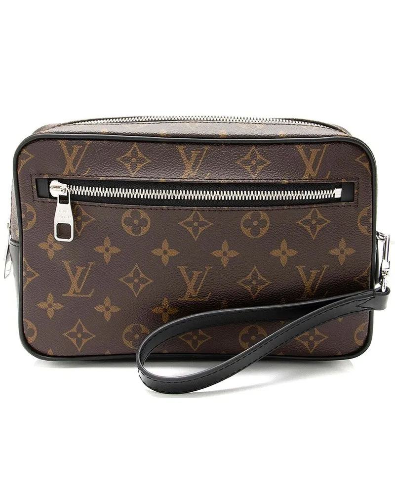 Louis Vuitton Black Leather Monogram Macassar Kasai Clutch (Authentic Pre-  Loved Nocolor