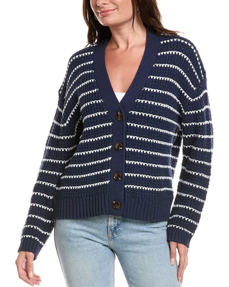 Michael Stars Dodi Striped Cardigan Blue