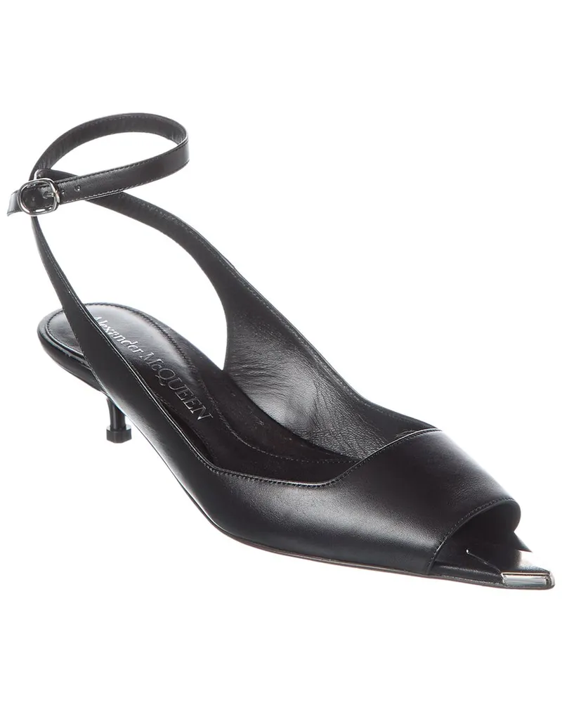 Alexander McQueen Punk Leather Sandal Black