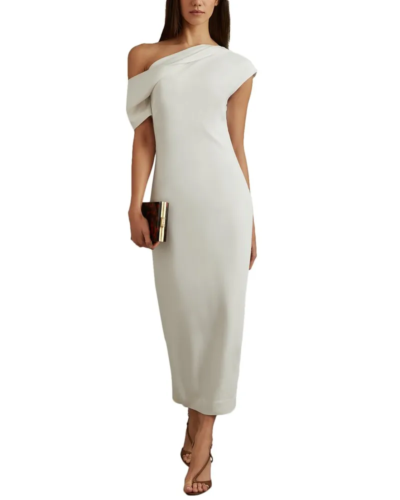 Reiss Laurey Drape Bodycon White
