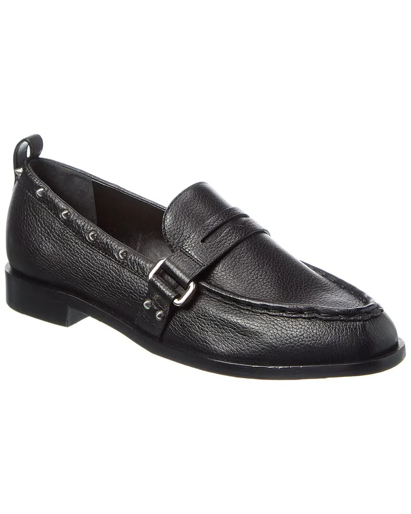 Schutz Elliot Leather Flat Black