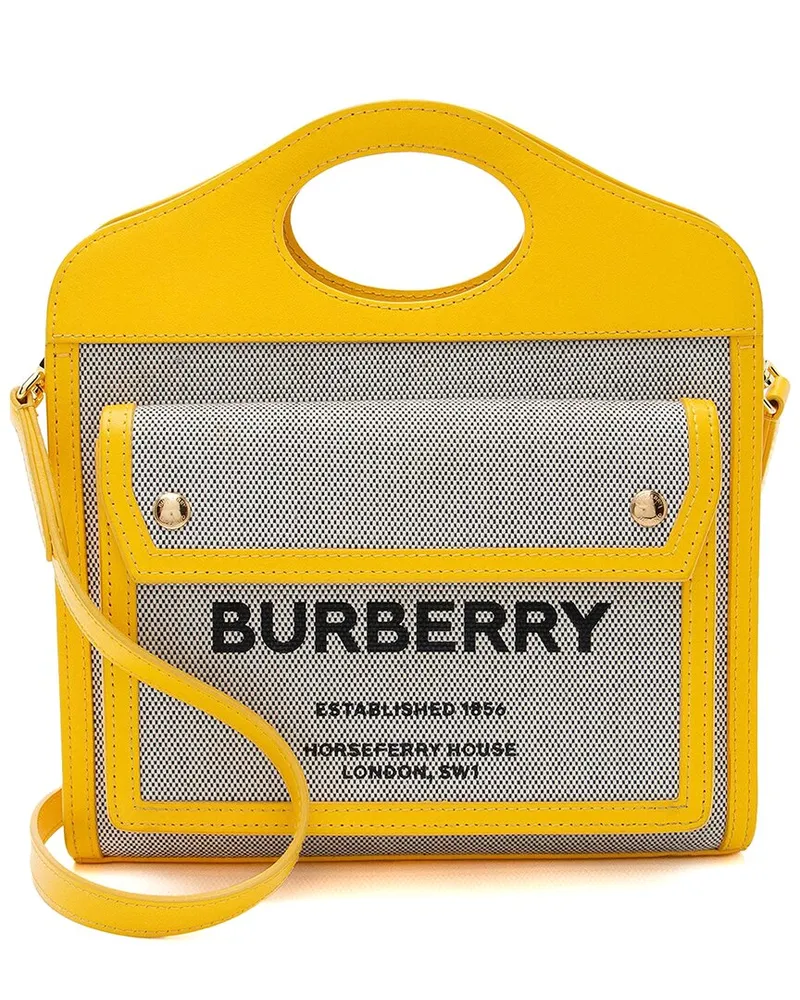 Burberry Brown Canvas Horseferry Mini Pocket Tote (Authentic Pre-Loved Nocolor