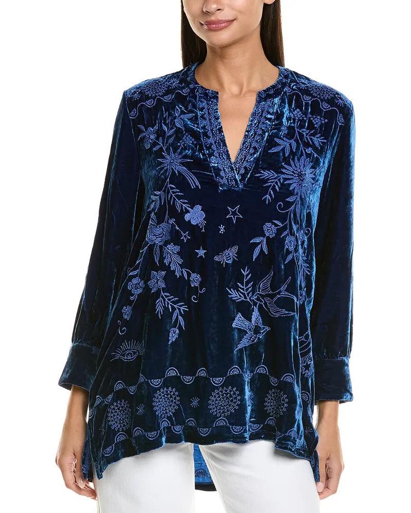 Johnny Was Voyager Velvet Silk-Blend Tunic Nocolor