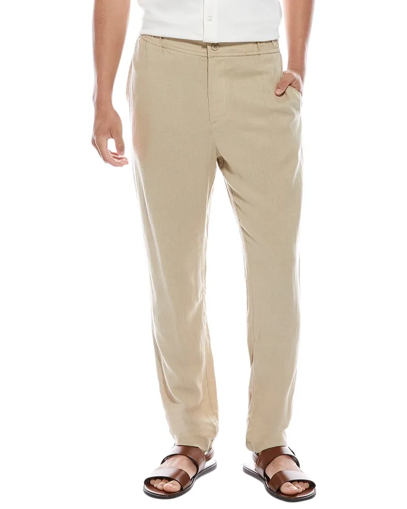Onia Linen-Blend Pant Brown