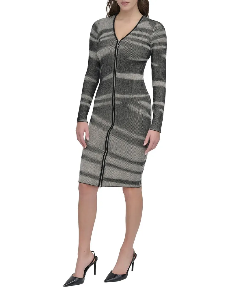 DKNY All Over Print Sheath Dress Grey