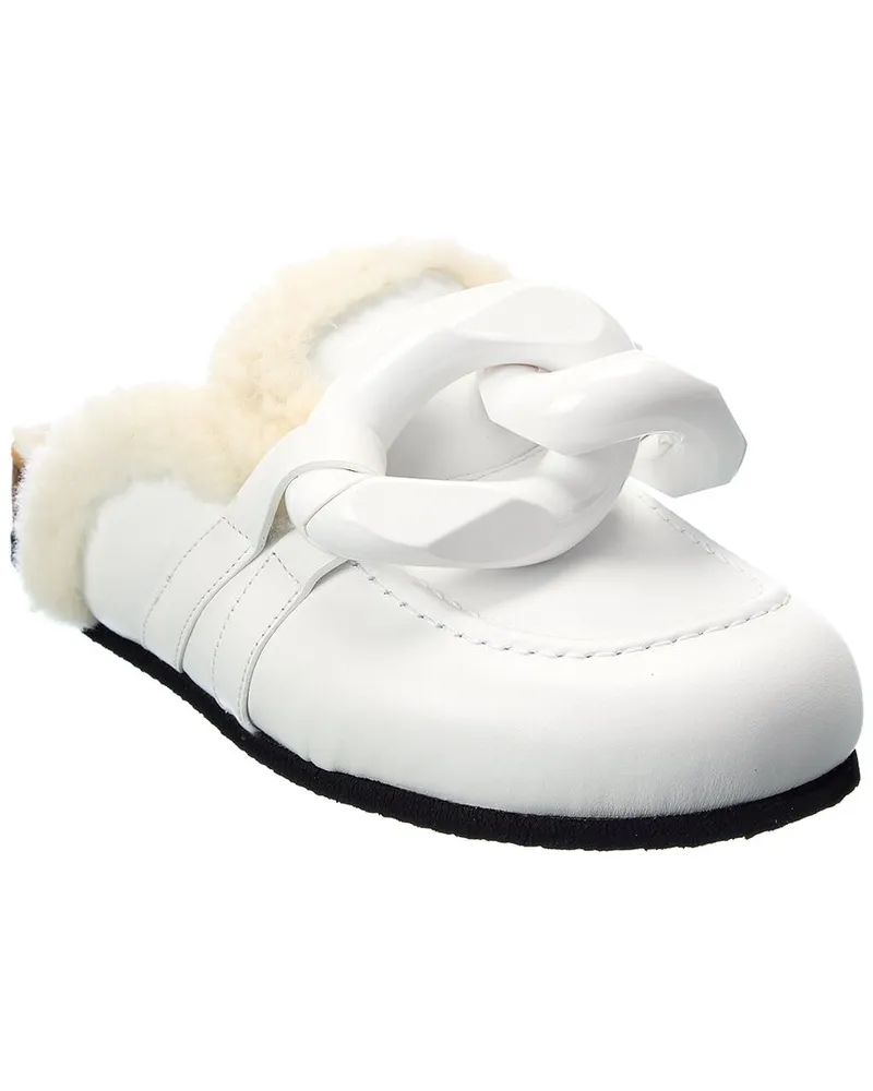 J.W.Anderson Chain Shearling & Leather Mule White