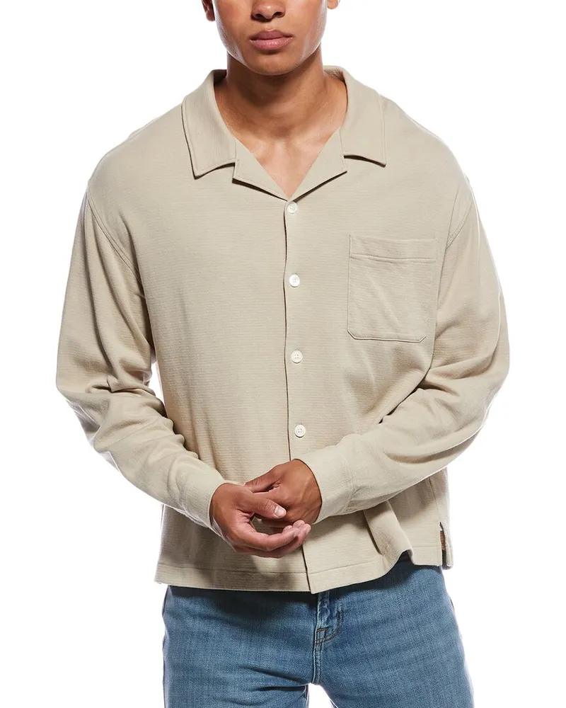 Frame Denim Duo Fold Relaxed Shirt Beige
