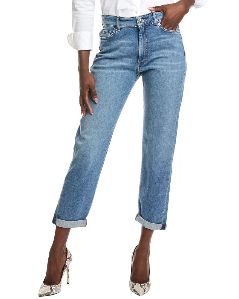 SPORTMAX Brian Navy Vintage Boyfriend Jean Blue
