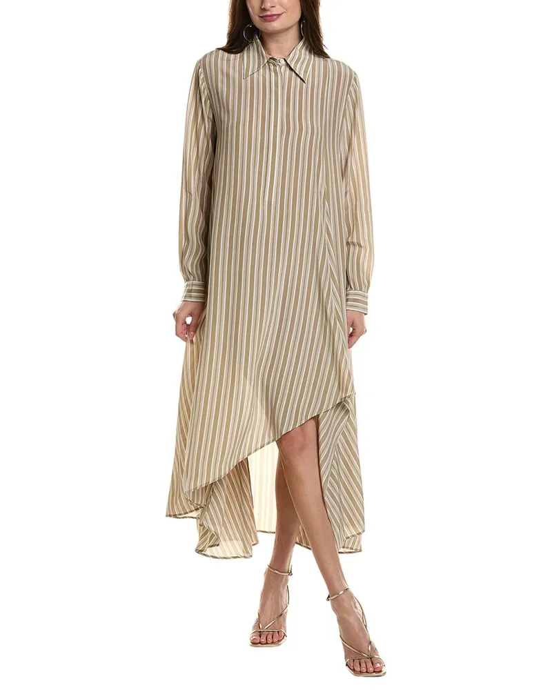 Michael Kors Silk Caftan Dress Beige
