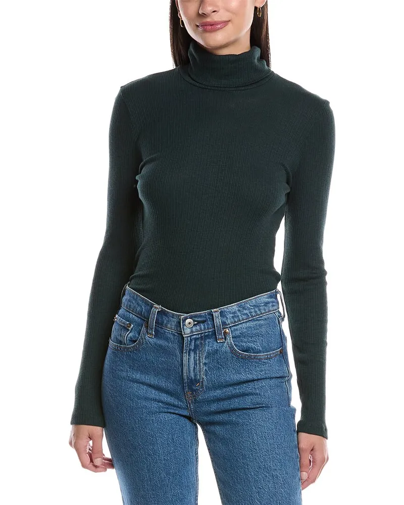 Michael Stars Bell Turtleneck Top Green