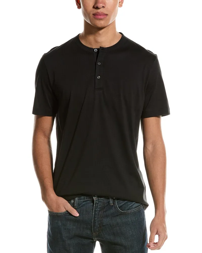 Theory Essential Henley Shirt Black