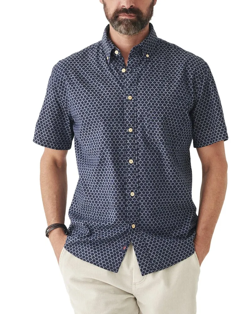 Faherty Stretch Playa Shirt Blue