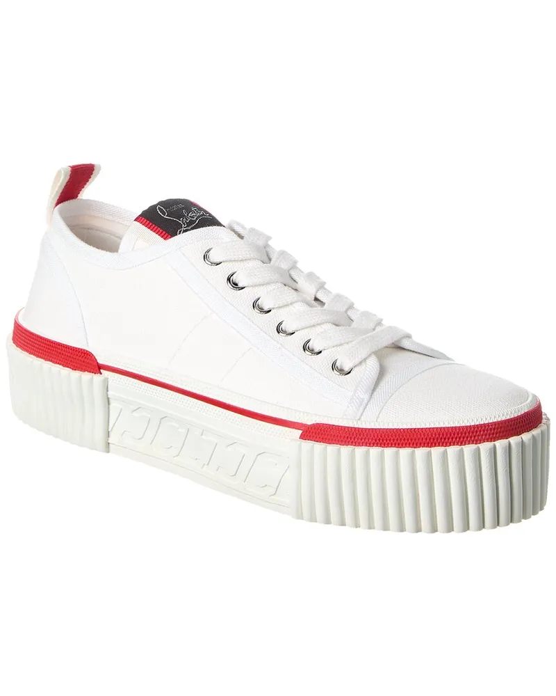 Christian Louboutin Super Pedro Canvas Platform Sneaker Nocolor