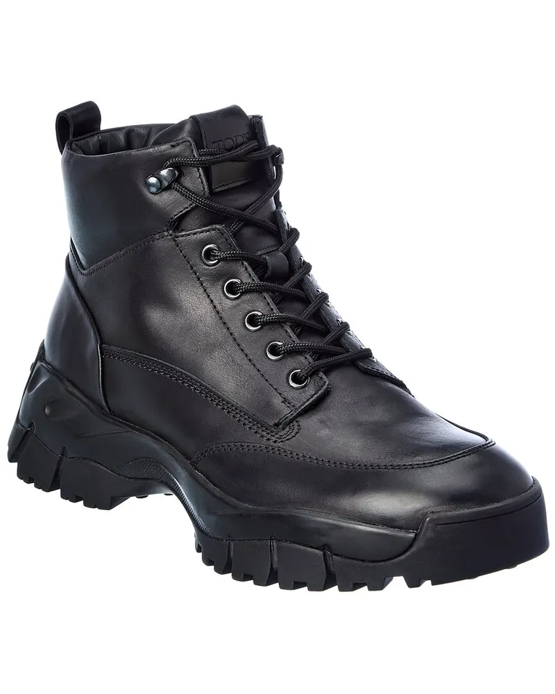 TOD'S Mid Mountain Leather Boots Black