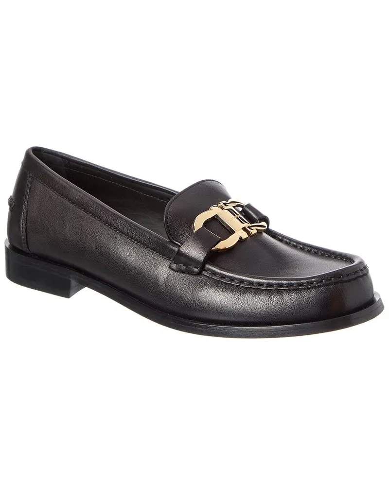 Ferragamo Gancini Leather Loafer Black