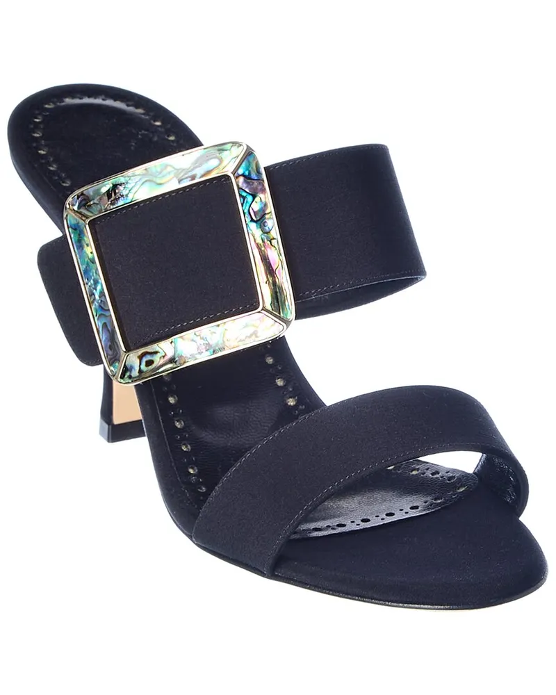 Manolo Blahnik Gable 90 Silk Sandal Black