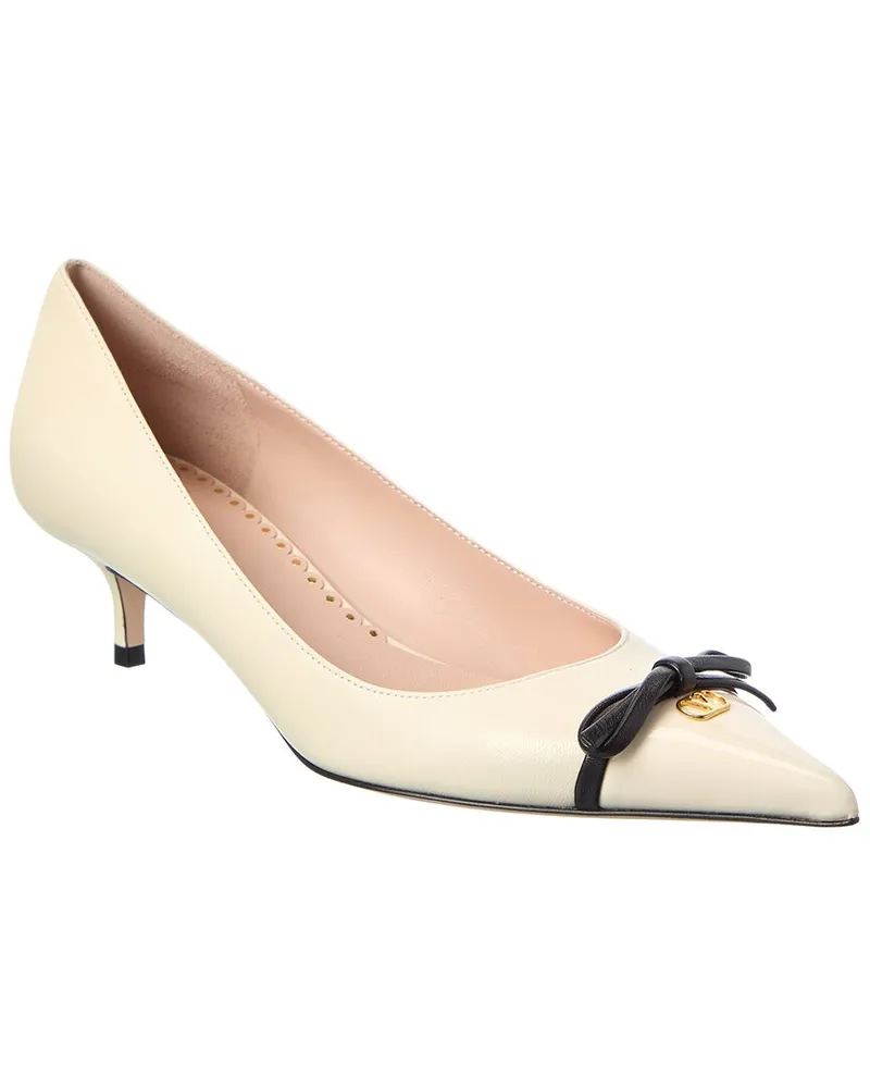 Valentino Garavani Bepointy 45 Leather Pump White