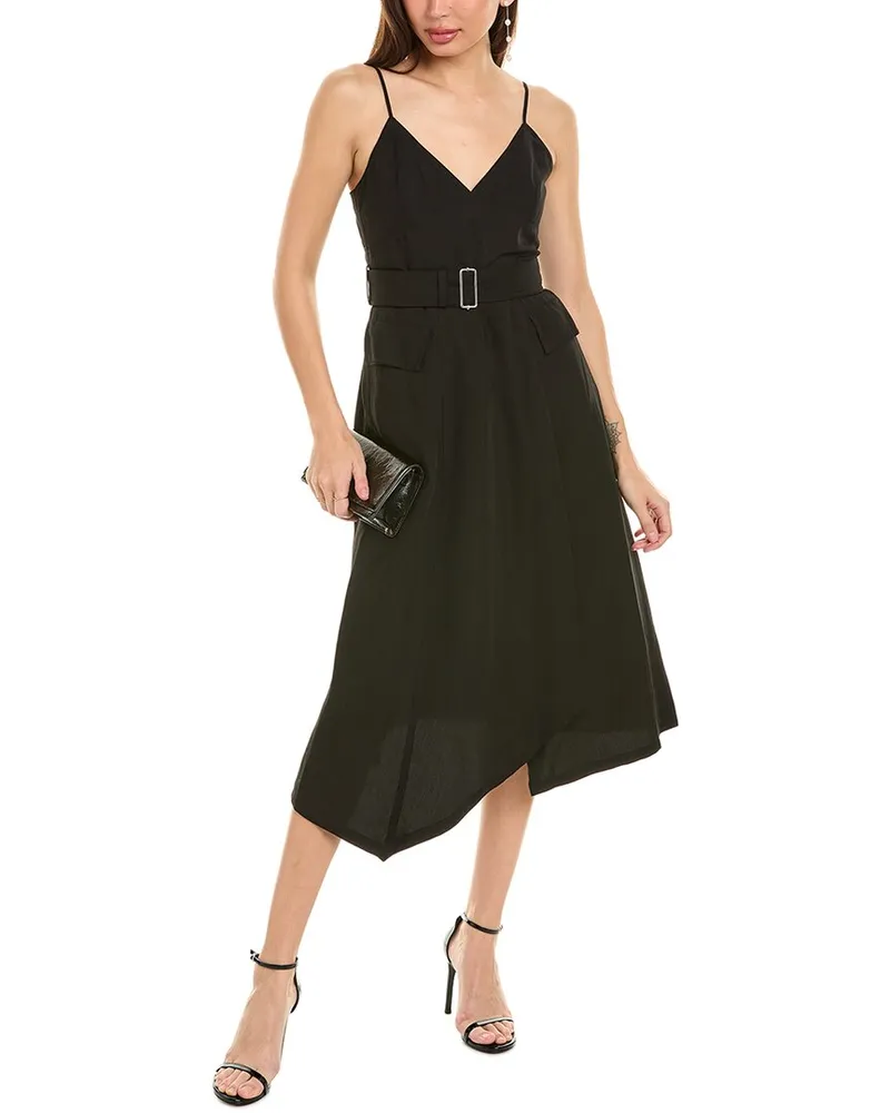 A.L.C. Jacquelyn Linen-Blend Midi Dress Black