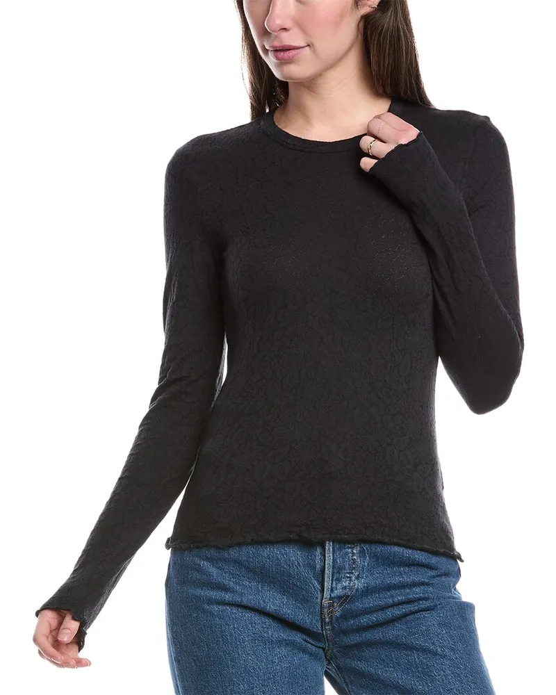 Rag & Bone Gina Jacquard Top Black
